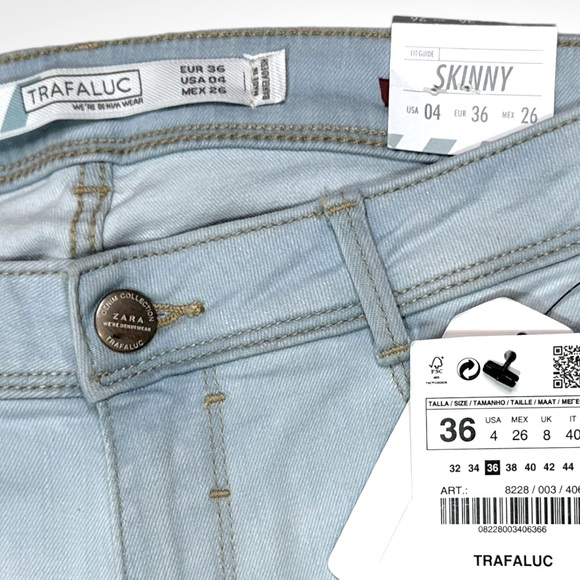 ZARA Trafaluc Light Wash Skinny Jeans NWT - Picture 11 of 12